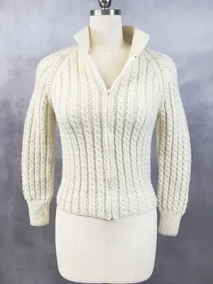 Chunky Cable Knit Sweater Womens S/M‎ Fisherman Handmade Heritage Alpine READ thumbnail 1