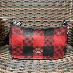 Coach Jes Baguette With Buffalo Plaid Print C6818 thumbnail 1