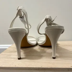 Boutique White Square‎ Toe Slip On Stilettos 10 thumbnail 5