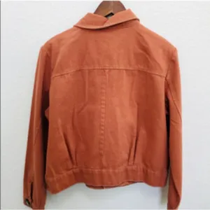 Free People Relaxed Fit Cotton Canvas Jacket Pumpkin TerraCotta Small thumbnail 3