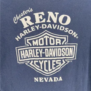 Harley Davidson Women's Henley V Neck Long Sleeve 2013 Nevada Navy Size Medium thumbnail 7