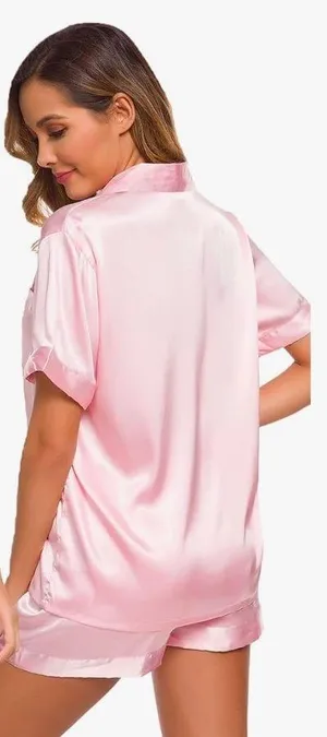 Silk Pajama Set Pink thumbnail 2