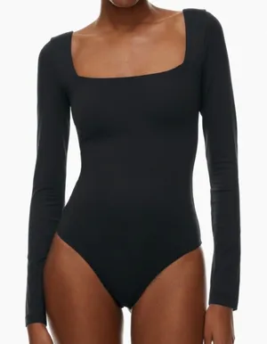 Babaton Aritzia Contour Longsleeve Black Bodysuit Square Neck Classy Size Small thumbnail 1