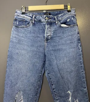 Express Boyfriend Mid Rise Jeans Womens 6L Light Blue Distressed Stretch Denim thumbnail 1