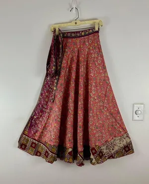 Reversible Maxi Wrap Skirt BINW700 Pink thumbnail 1