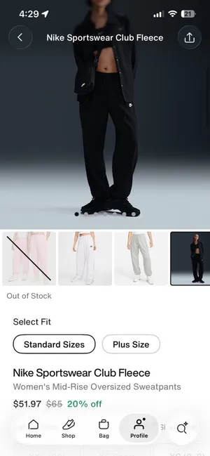 Black Nike Cuffed Sweatpants Women’s thumbnail 5
