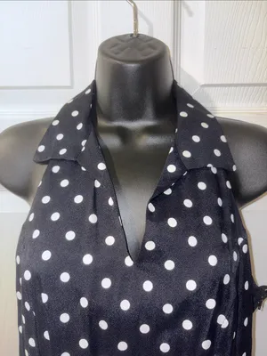 Vintage Black Polka Dot Strapless Fit-and-Flare Dress thumbnail 5