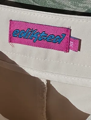 Edikted Double Pleated Miniskort Cream XS thumbnail 6