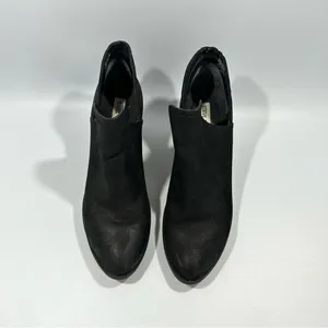 Steve Madden Adelphie Black Distressed Nubuck Leather Booties 8.5 M Boho Grunge thumbnail 8