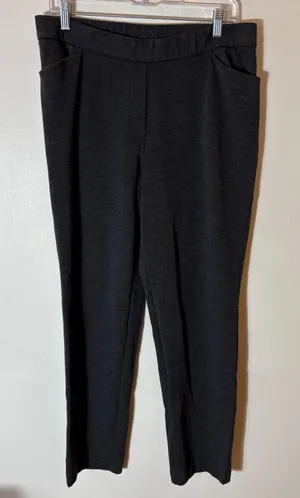 J. Jill Ponte Knit Slim‎ Leg Pants Charcoal Gray Pull On Size Medium thumbnail 1