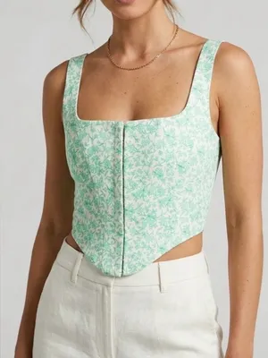 Zara floral corset top thumbnail 1