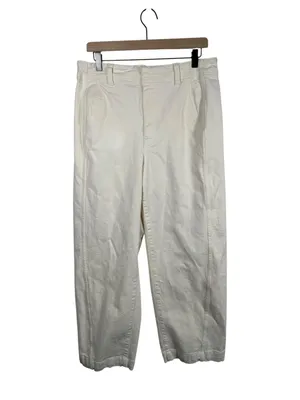 Madewell‎ Tapered Denim Trousers 32 Vintage Ivory High Rise Jeans NS363 $148 thumbnail 3