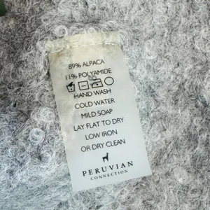 Peruvian Connection Alpaca Blend‎ Sweater Women's Small Gray V-Neck thumbnail 4