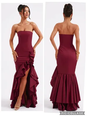 NEW Babyboo Angelina Maxi Dress Burgundy Size XS thumbnail 2