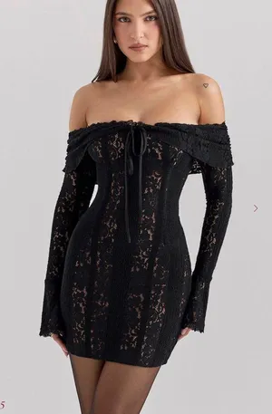 House of CB Lace Dress Black thumbnail 1