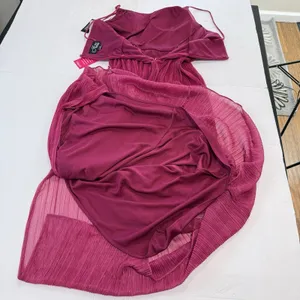 NWT Alex Evenings Fuchsia Pink Shimmer‎ Sleeveless Maxi Gown Dress Size 10 thumbnail 7