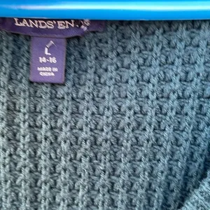 Lands’ End size L chunky knit dolman sleeves V Neck cardigan. thumbnail 4