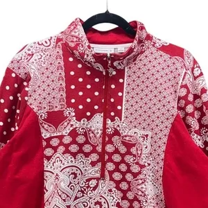 Susan Graver Quarter Zip‎ Red 1X thumbnail 3