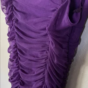 Lucy in the Sky Deep Purple Ruched Mini Dress thumbnail 7