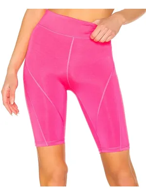 Free People Movement Biker Baby Shorts Stretch Fit Waist Slit Pocket Pink XS thumbnail 1