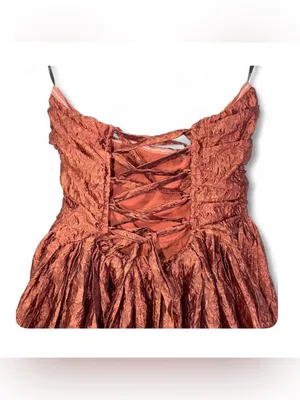 Lulus Women’s Sleeveless Analeia Rust Jacquard Lace-Up Midi Dress Size Medium thumbnail 15