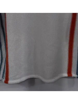 Women’s Oversized Striped Knit Sweater Size Large White Orange Blue Colorblock thumbnail 3