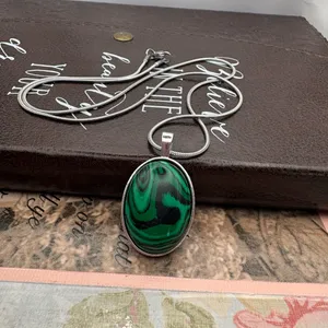 Handmade Green Swirl Pendant Necklace Whimsigoth Witchy Dark Boho thumbnail 3