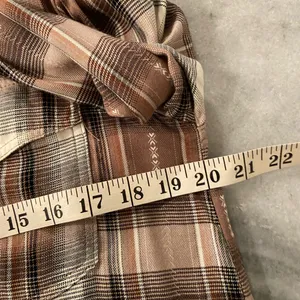 Jane & Delancey Size S Brown Plaid Flannel Western Pearl Snap Front Shirt thumbnail 8