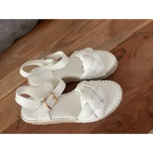 6 MaxMuxun Platform Wedge Sandals white braided strap espadrille wedge heel thumbnail 3