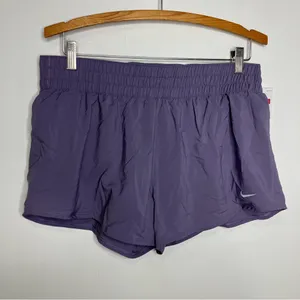 Nike Dri fit one high rise purple shorts‎ women’s size large small athletic thumbnail 3