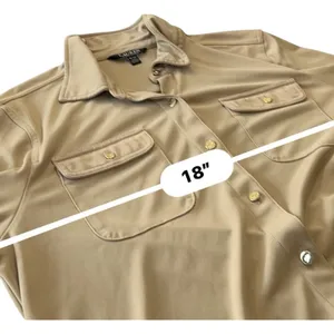 Polo Ralph Lauren Classic Utility Shirt Womens XL Tan Button Down Workshirt thumbnail 9
