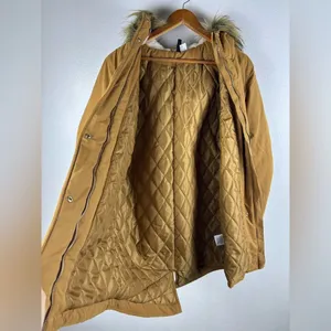 H&M Divided Small Faux Fur Shearling lined‎ Hooded Parka Coat Light Brown thumbnail 10