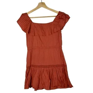 ASOS Dark Orange Button Front Ruffle‎ Mini Dress 0 thumbnail 2