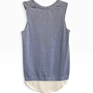 Brochu Walker Loreen Layered Linen‎ Cotton Tank Top Blue White XS $298 thumbnail 2