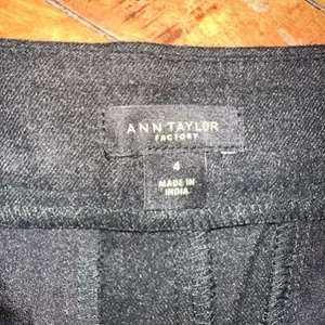 Ann Taylor wide leg business casual black minimalist slacks thumbnail 2