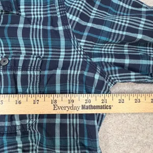 Carhartt Womens Blue‎ Teal Plaid Button Down Shirt Size Medium Utility Cabincore thumbnail 7