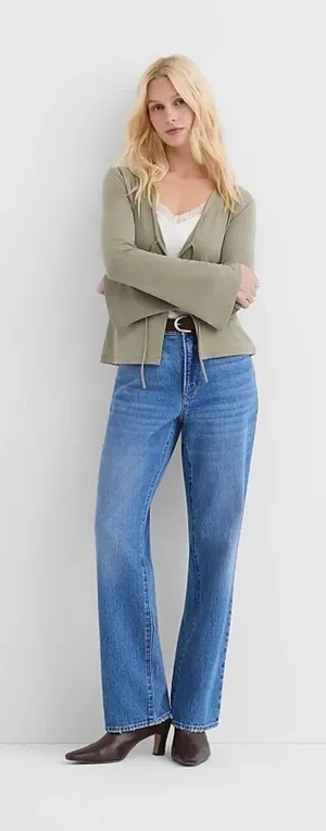 Loft Rivete NWOT Women's Relaxed Straight Mid Rise Jeans Size 32 thumbnail 1