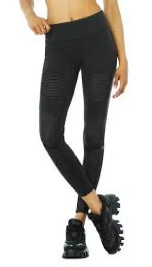 ALO Yoga Black Ribbed High-Rise Leggings 1074 thumbnail 1