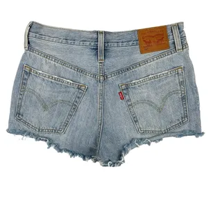 Levi's 501 Blue Women's Mid Rise Distressed Frayed Raw Hem Denim Jeans Shorts 27 thumbnail 2