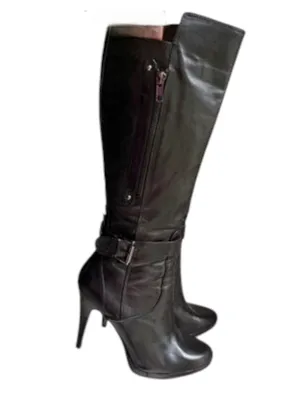 Nine West Black Knee-High Stiletto Boots thumbnail 3