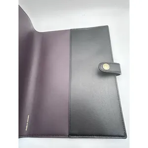 Coach Signature C Notebook Cover Brown Black Canvas Leather Snap 7x9 thumbnail 7