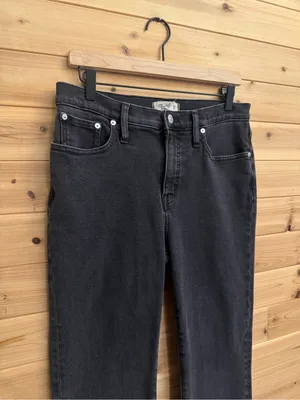 Madewell 29/8 Black Mid Rise Kick Out Jeans Casual Gothic School Bootcut thumbnail 6