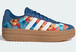 Adidas VL Court Bold Floral Platform Sneakers Blue Orange Women’s 8 New thumbnail 1