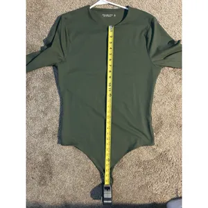Abercrombie & Fitch Soft A&F Olive Green Long Sleeve Bodysuit Seamless XL thumbnail 7