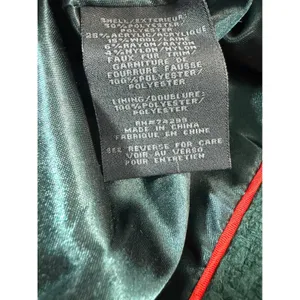 Steve Madden Womens Green Wool Blend Faux Fur Collar Leopard Lining Coat Large thumbnail 7