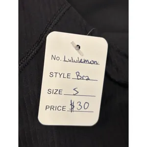 Lululemon Ebb to Street Racerback Crop Tank Top Black Ribbed Size S Built-in Bra thumbnail 4