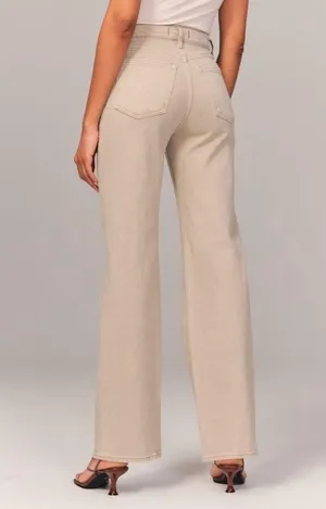 Abercrombie NWOT 90’s Relaxed Jean High Rise in “Oat” Size 4 thumbnail 3