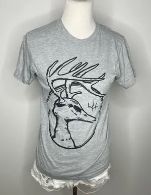 5/$25💜 Tultex- Grey Graphic T-Shirt thumbnail 1