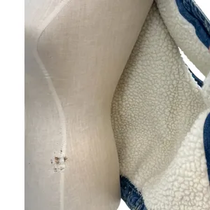Gap Vintage Denim‎ Vest Sherpa Lined Sleeveless Oversized Size Large thumbnail 8