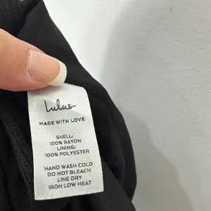 Lulus‎ Black Wrap Maxi Dress Womens Small Flutter Sleeve Minimalist Clean Girl thumbnail 3